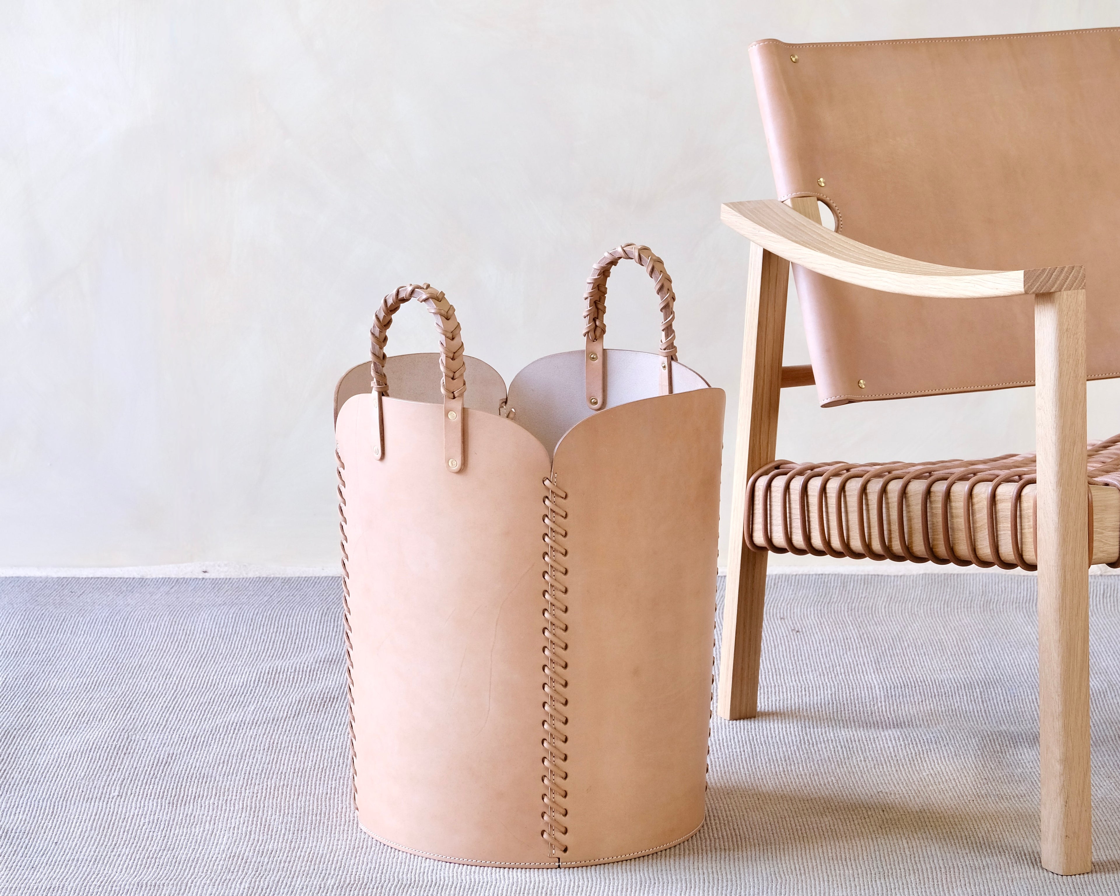Quarto Leather Utility Basket