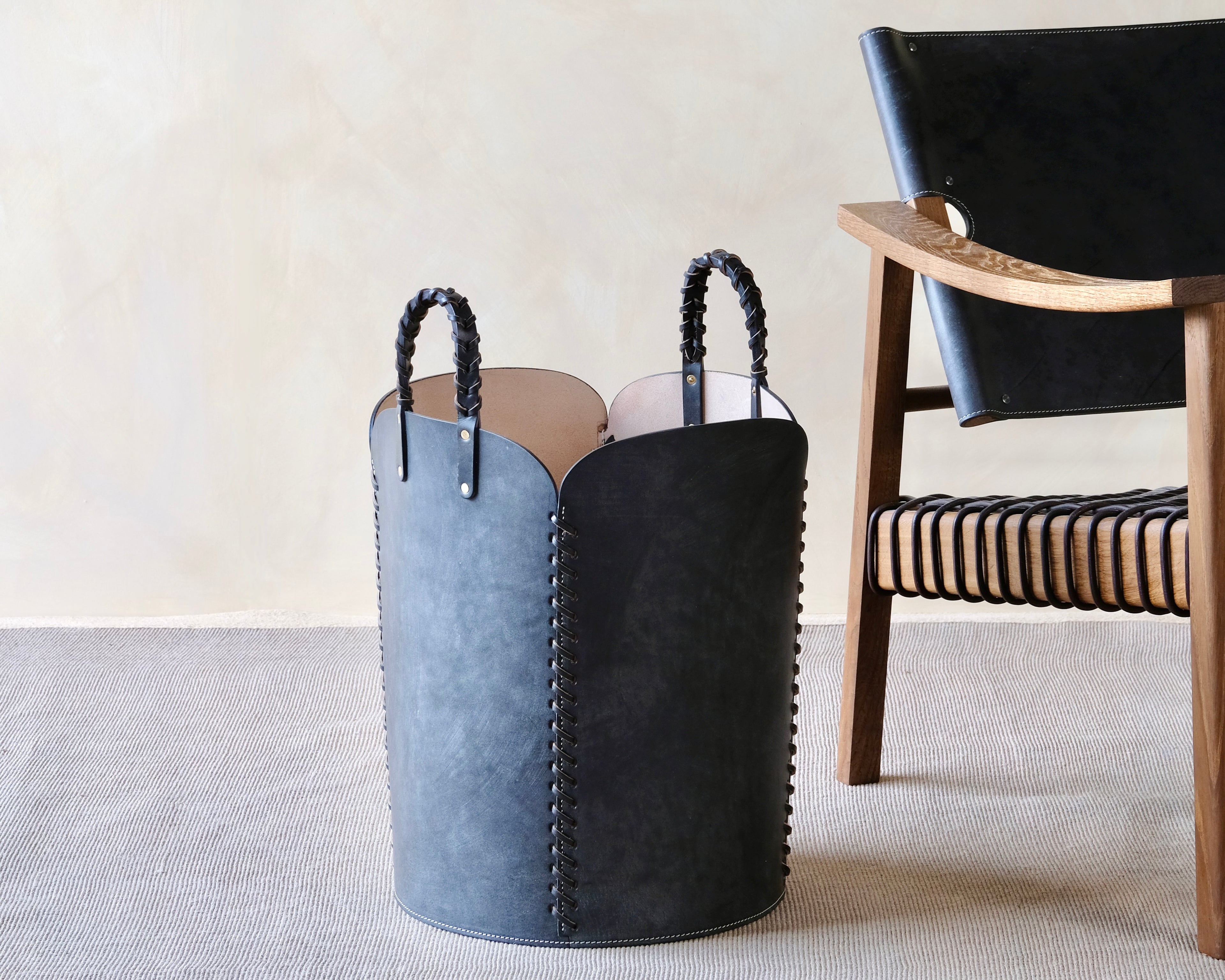 Quarto Leather Utility Basket