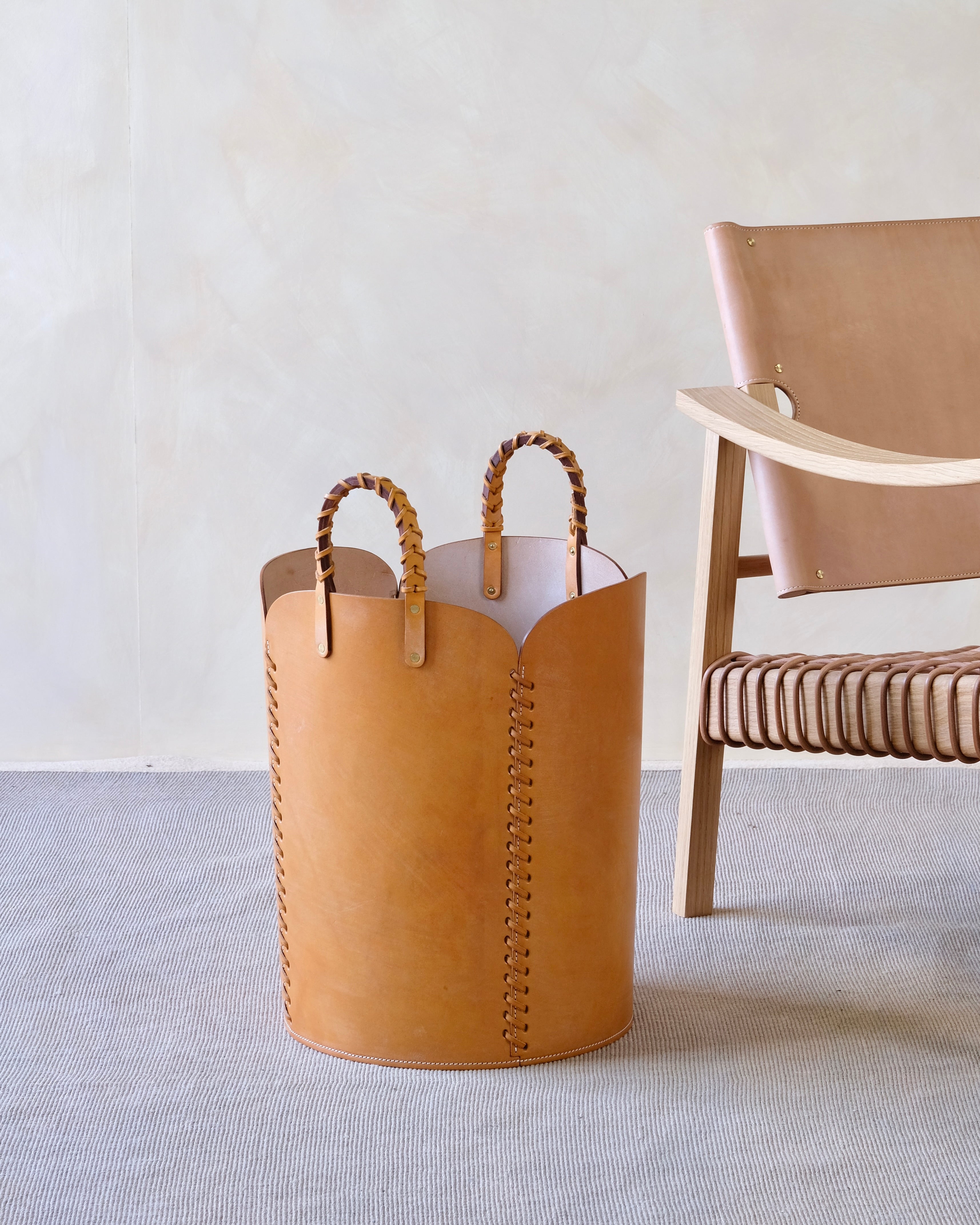 Quarto Leather Utility Basket