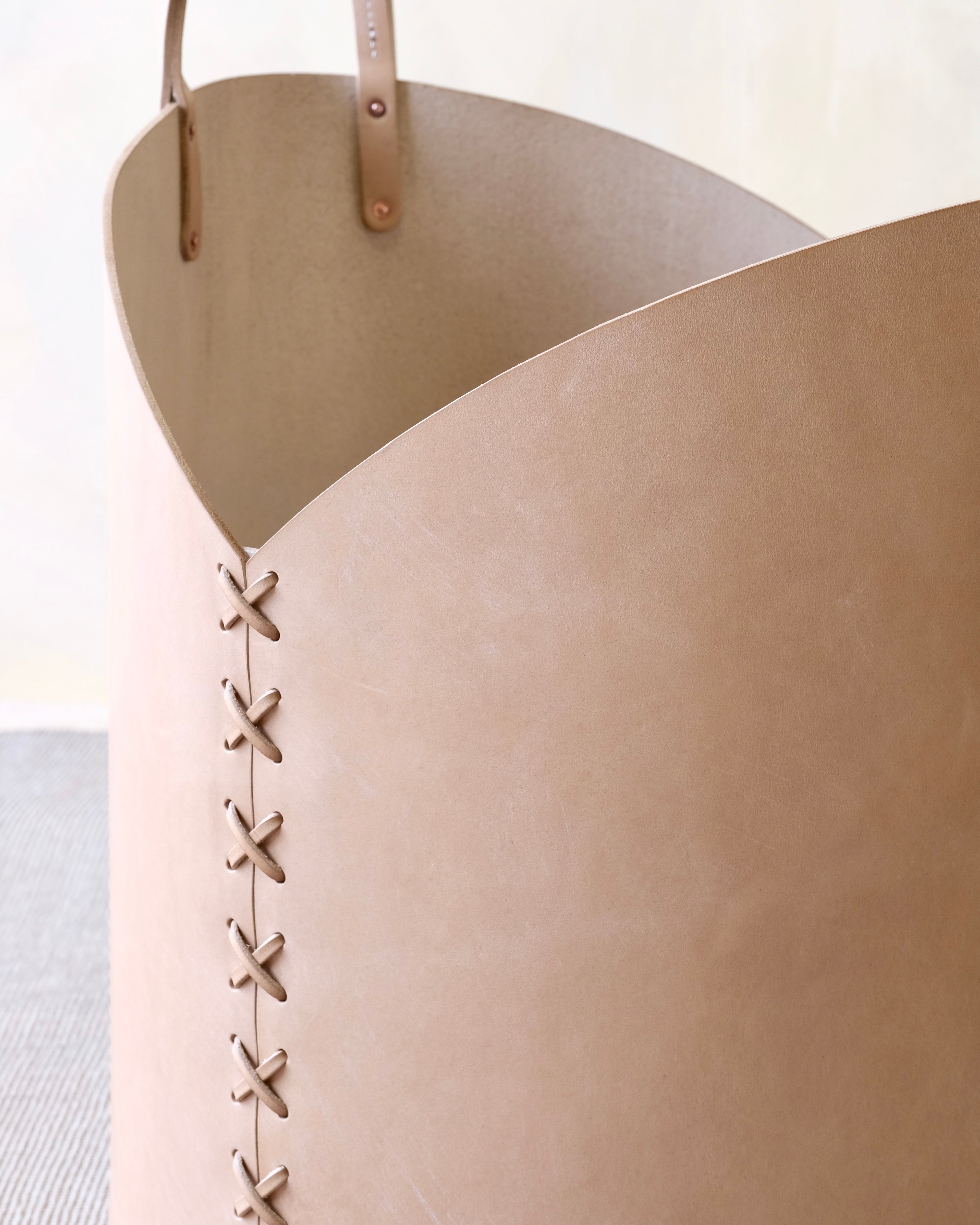 Large Leather Log Basket